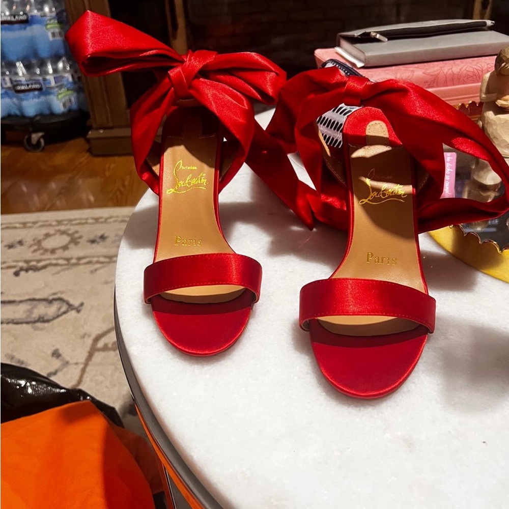 Christian Louboutin Red Heels Ankle Wrap